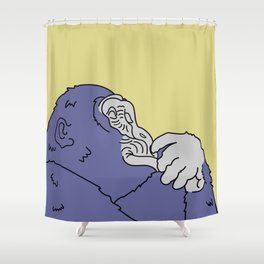 Purple Thinking Monkey Shower Curtain