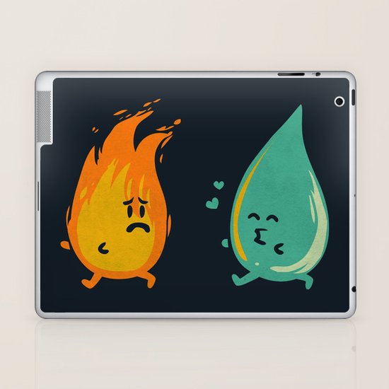 Impossible Love (fire and water kiss) Laptop & iPad Skin