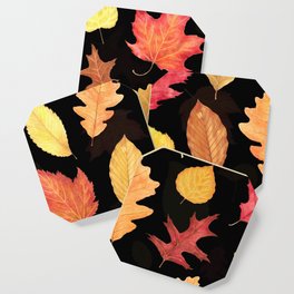 Autumn Leaves - black Coaster