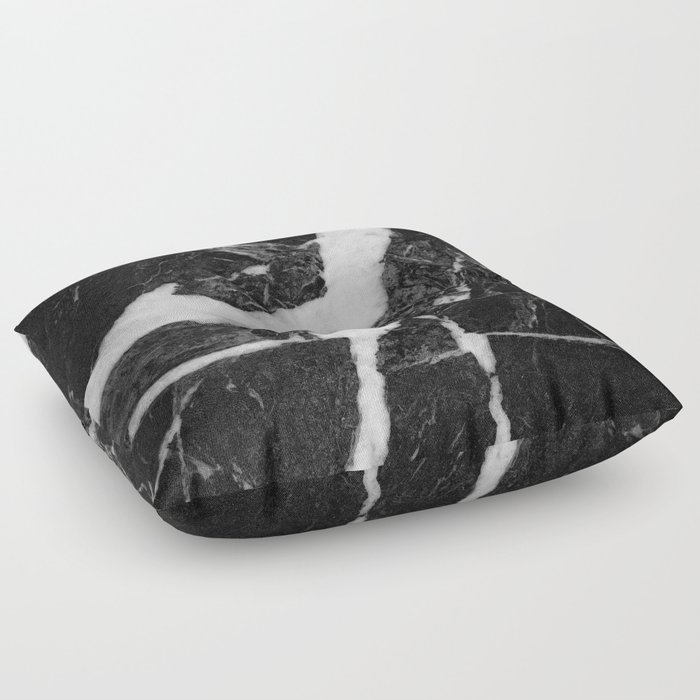 Black Marble Glam #3 #marble #texture #decor #art #society6 Floor Pillow