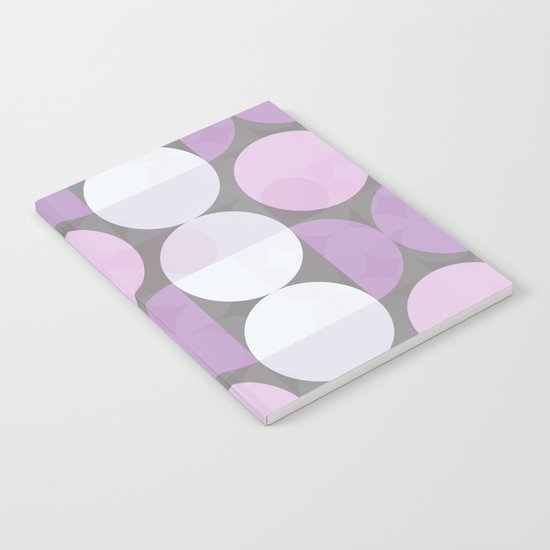 pink grey circular pattern Notebook