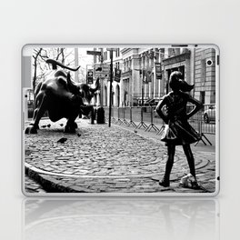 Fearless Girl and the Charging Bull Laptop Skin