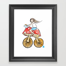 Mushroom Bike Framed Art Print