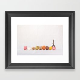 Paris, macarons and the eiffel tower Framed Art Print