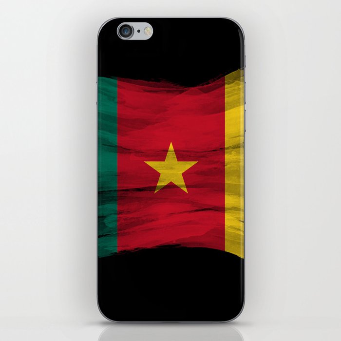 Cameroon flag brush stroke, national flag iPhone Skin