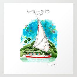 Boat trip on the Nile Art Print