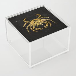 Astrology Horoscope  Zodiac Cancer Gold Black Acrylic Box