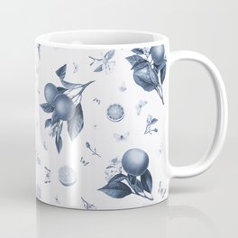 Porcelain Blue Butterflies and Citrus Coffee Mug