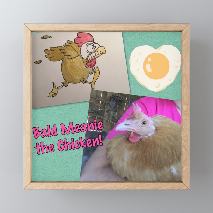 Bald Meanie the chicken Framed Mini Art Print