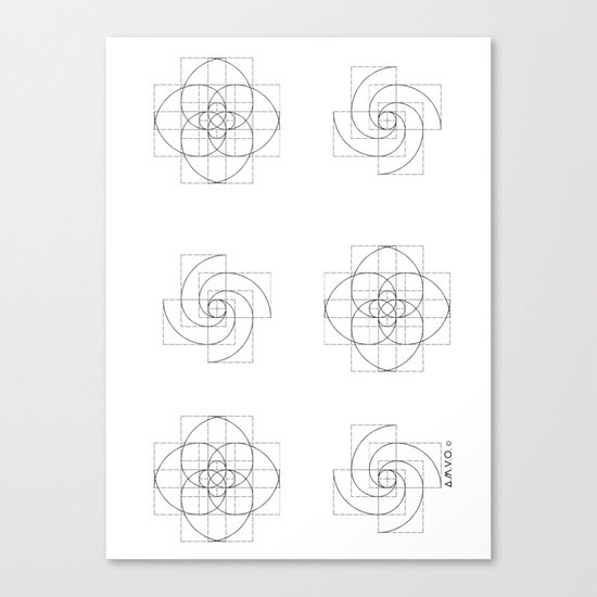 Fibonacci Flowers Pattern Canvas Print