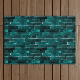 Bricks ,brick wall,mosaic ,emerald  Outdoor Rug