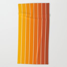 Gradient Arch IX Retro Orange Mid Century Modern Rainbow Beach Towel