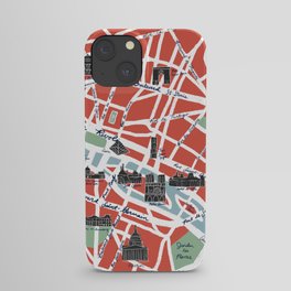 Paris Map Red iPhone Case