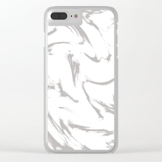 Marble Black and White Grey Gray Marble Swirl Clear iPhone Case