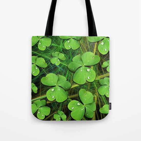 Shamrock St Patrick's Day Pattern Tote Bag by BluedarkArt | Society6
