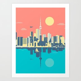 Toronto City Skyline Art Illustration - Cindy Rose Studio Art Print