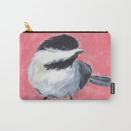 Little Bird Carry-All Pouch | Nature, Pink, Birdy, Acrylic, Bird, Painting, Birdie, Chickadee 