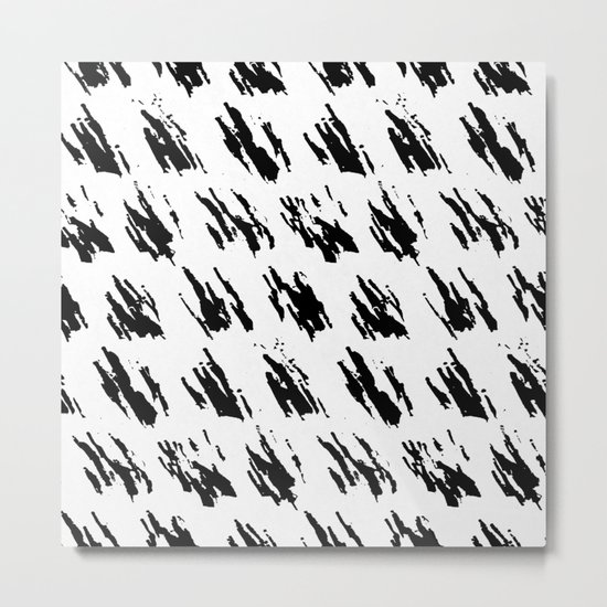 Polka Splotch Black Ink on Paper Metal Print