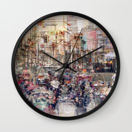  Saigon, abstract city life and traffic concept -   street photography  double exposure Wall Clock