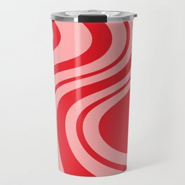 Swirl Marble Stripes Pattern (red/pink) Travel Mug