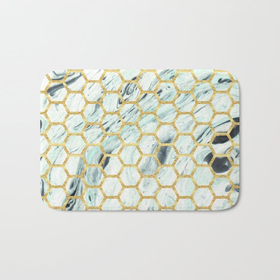 Teal + Gold #society6 #decor #buyart Bath Mat