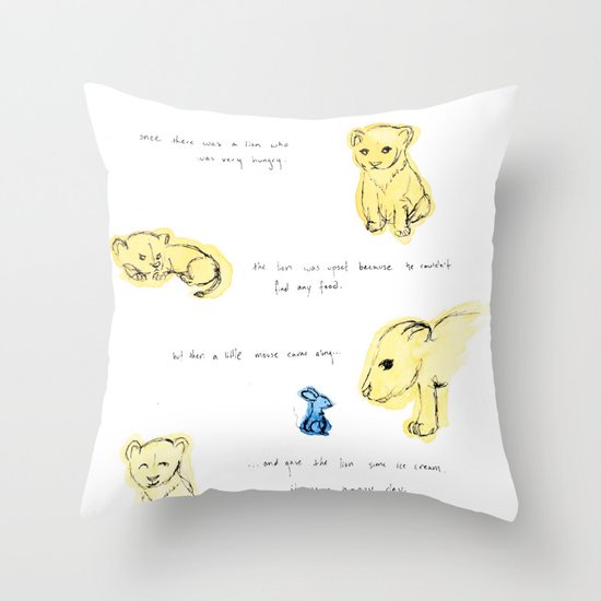 the lion and the mouse. Throw Pillow