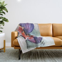Fig Watercolor Fruits Throw Blanket