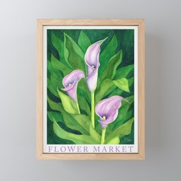 Fushia Calla Lilies - Flower Market Poster Framed Mini Art Print