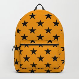 Stars (Black & Orange Pattern) Backpack | Stars, Decorative, Space, Pattern, Feminine, Luxury, Vintage, Pretty, Retro, Beautiful 