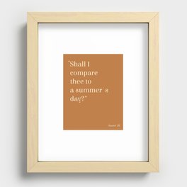 William Shakespeare 'Shall I Compare Thee to a Summer's Day?' Quote Recessed Framed Print