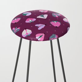 Moths - Nocturnal Wildlife Purple Counter Stool