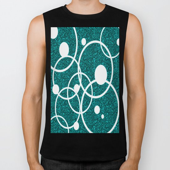 Circles on Black and Blue Biker Tank
