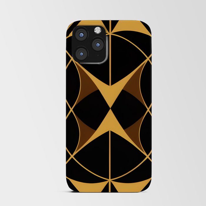 Gold And Black Geometric Abstract: Symmetrical Art Design Boho Art iPhone Card Case