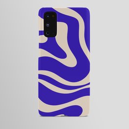 Modern Liquid Swirl Abstract Pattern Square in Cobalt Blue  Android Case