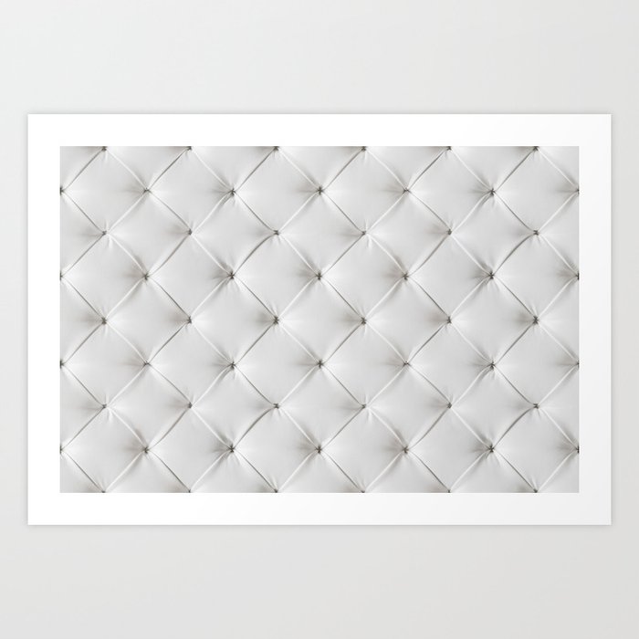 White Tufted Pattern Art Print