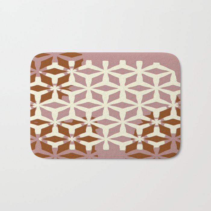 Retro Modern Color Blocks Neutrals Bath Mat