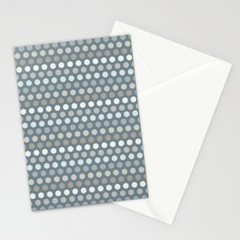 Polka Dot Stripes Minimalist Pattern in Medium Neutral Blue Gray Tones  Stationery Card