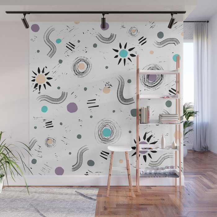 Pastel Universe Abstract Pattern Wall Mural