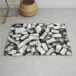 Something Nostalgic II Twist-off Wine Corks in Black And White #decor #society6 #buyart Area & Throw Rug