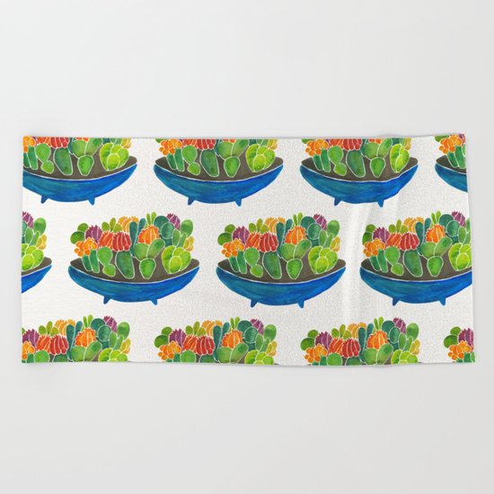 Succulents Beach Towel