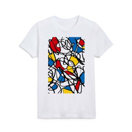Mondrian Doodle Scribble Kids T Shirt