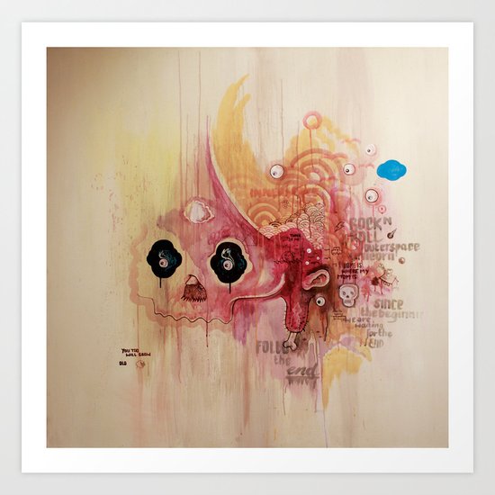 Outerspace Rock`n´Roll Unicorn Art Print