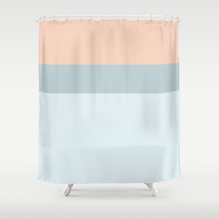 Modern Pastel C Blue Color Block, What Color Shower Curtain For Blue Bathroom