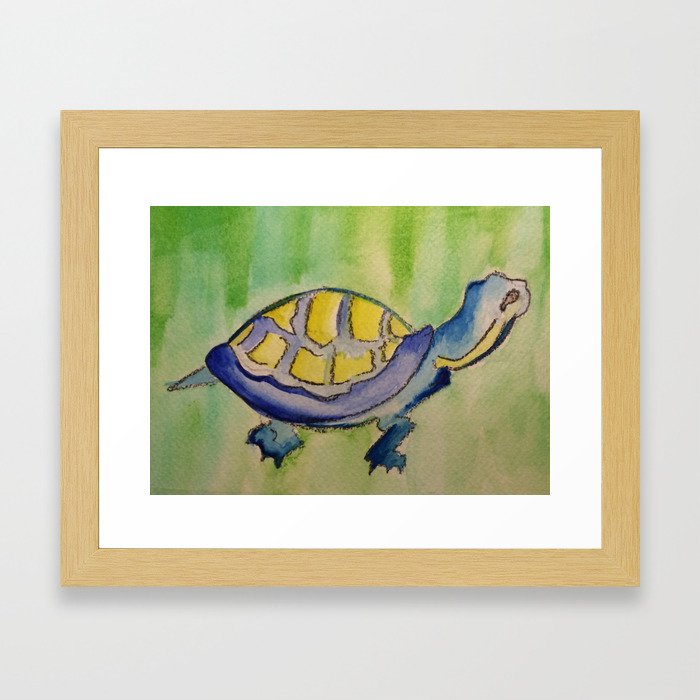Curious Turtle Framed Art Print