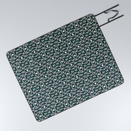 Benjamin Moore 2019 Metropolitan Gray, Beau Green 2054-20 and Snowfall White Diamond Grid Pattern Picnic Blanket