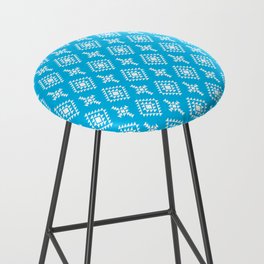 Turquoise and White Native American Tribal Pattern Bar Stool