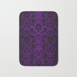 Purple and Black Damask Pattern Design Bath Mat