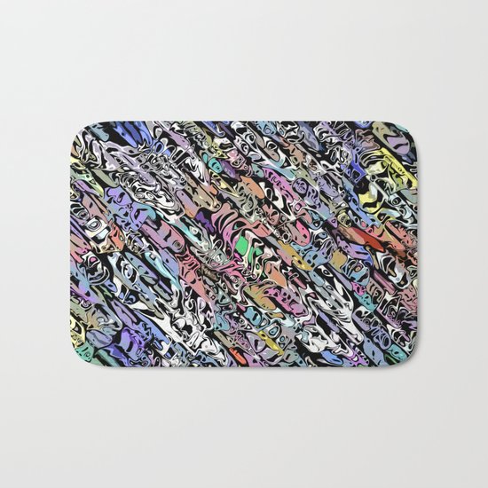 Chaotic Colorful Shapes Bath Mat