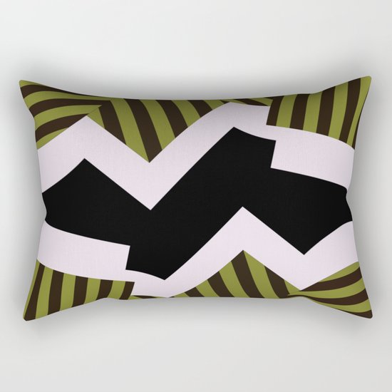 Bold Stripes - Black and white, brown and khaki stripes, abstract geometry Rectangular Pillow
