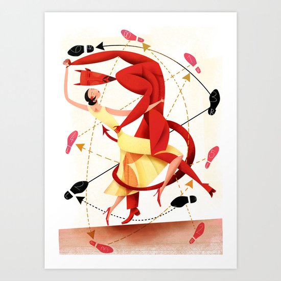Valentine Dance Macabre Tango Art Print